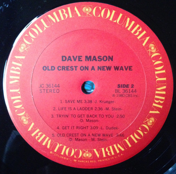 Dave Mason : Old Crest On A New Wave (LP, Album, Gre)