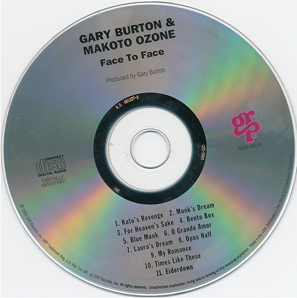 Gary Burton & Makoto Ozone : Face To Face (CD, Album)