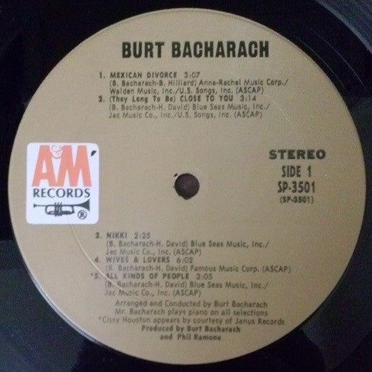 Burt Bacharach : Burt Bacharach (LP, Album, Gat)