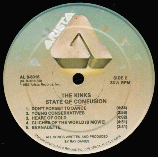 The Kinks : State Of Confusion (LP, Album, Hau)