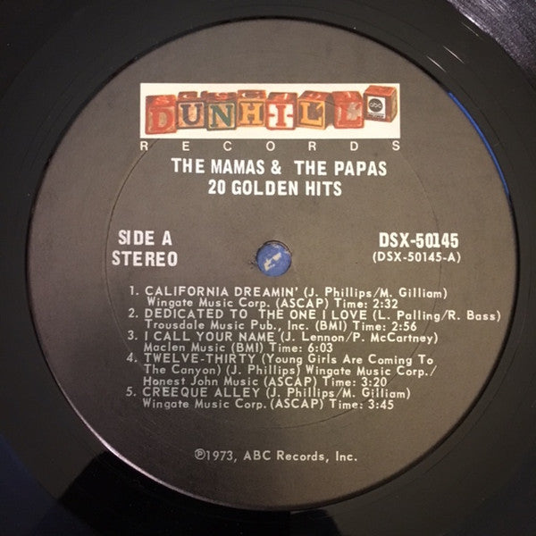 The Mamas & The Papas : 20 Golden Hits (2xLP, Comp)