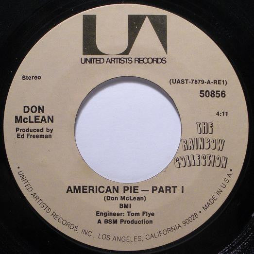 Don McLean : American Pie (7", Single, Styrene, Ter)