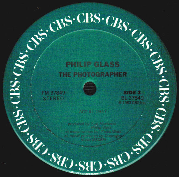 Philip Glass : The Photographer (LP, Album, Car)