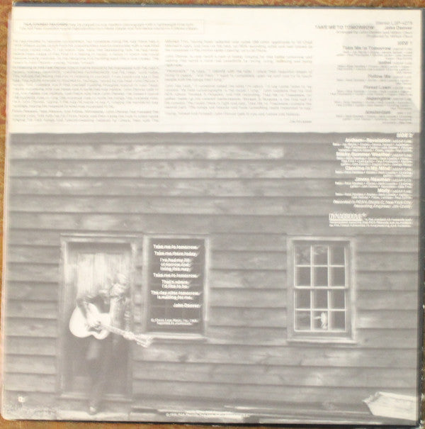 John Denver : Take Me To Tomorrow (LP, Album, Ind)