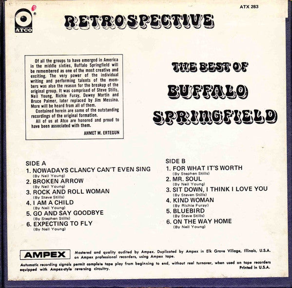 Buffalo Springfield : Retrospective - The Best Of Buffalo Springfield (Reel, 4tr Stereo, 7" Reel, Comp)