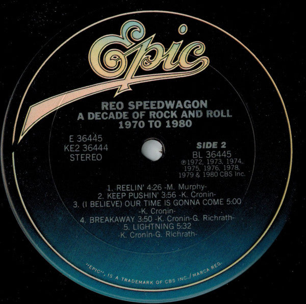 REO Speedwagon : A Decade Of Rock And Roll 1970 To 1980 (2xLP, Comp)