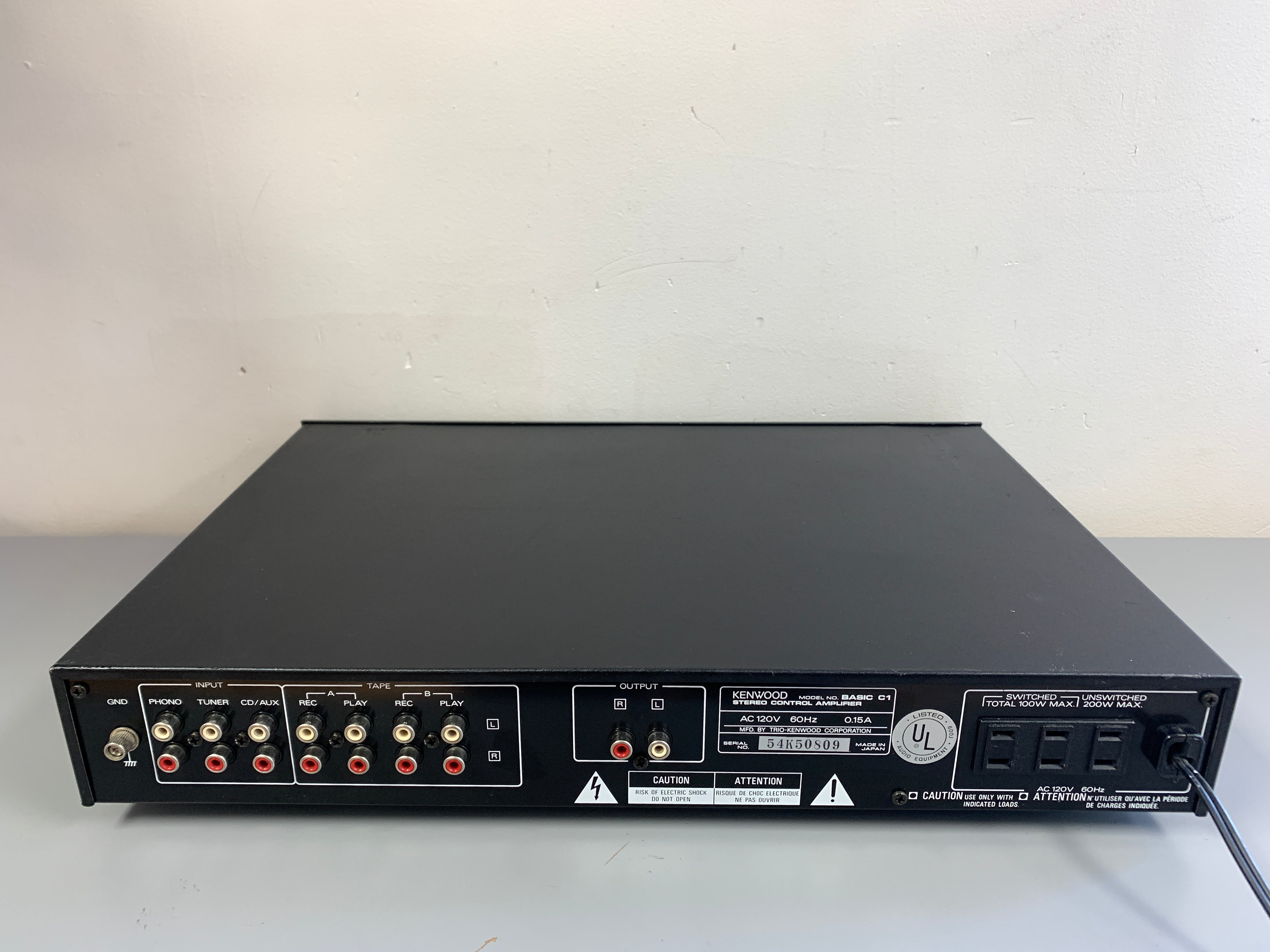 Kenwood Model Basic C-1 Stereo Control top Amplifier Amp