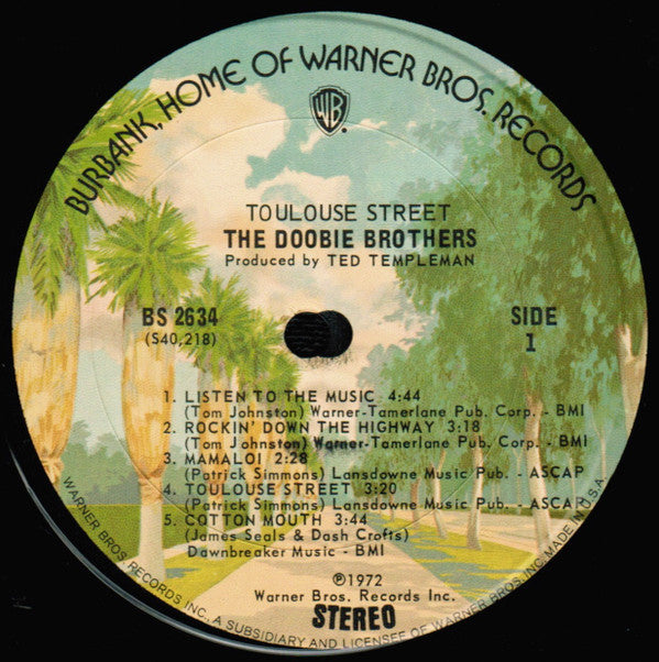 The Doobie Brothers : Toulouse Street (LP, Album, RP, Pit)