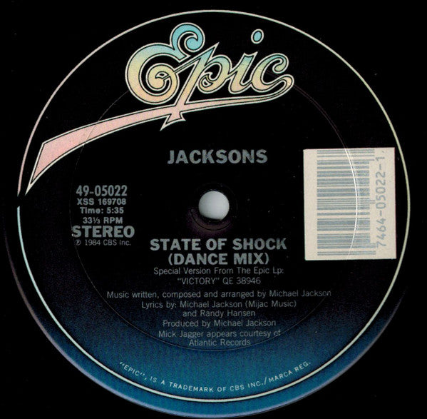 Jacksons* : State Of Shock (12")