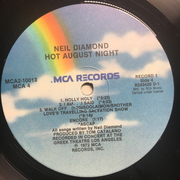 Neil Diamond : Hot August Night (2xLP, Album, Club, RE, RCA)