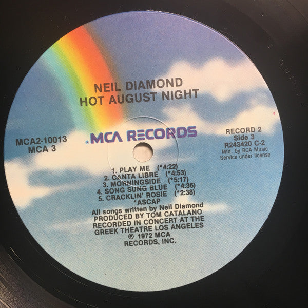 Neil Diamond : Hot August Night (2xLP, Album, Club, RE, RCA)