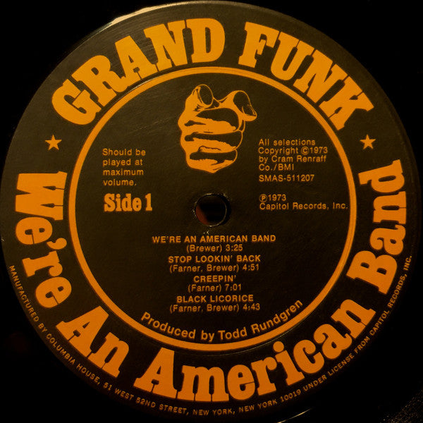 Grand Funk* : We're An American Band (LP, Album, Club, San)