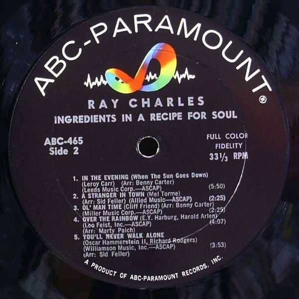 Ray Charles : Ingredients In A Recipe For Soul (LP, Album, Mono)