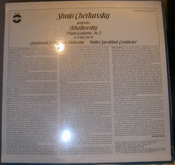 Tchaikovsky*, Walter Susskind, Cincinnati Symphony Orchestra, Shura Cherkassky : Piano Concerto No. 2 In G Major, Op. 44 (LP)