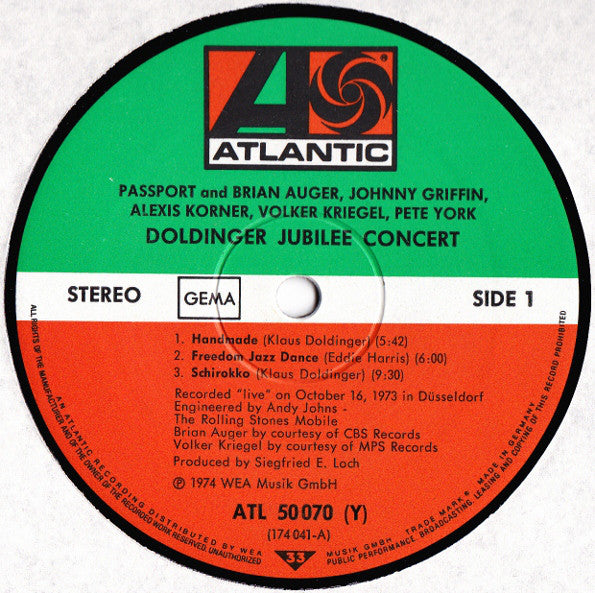 Passport (2) And Brian Auger, Johnny Griffin, Alexis Korner, Volker Kriegel, Pete York : Doldinger Jubilee Concert (LP, Album, Gat)