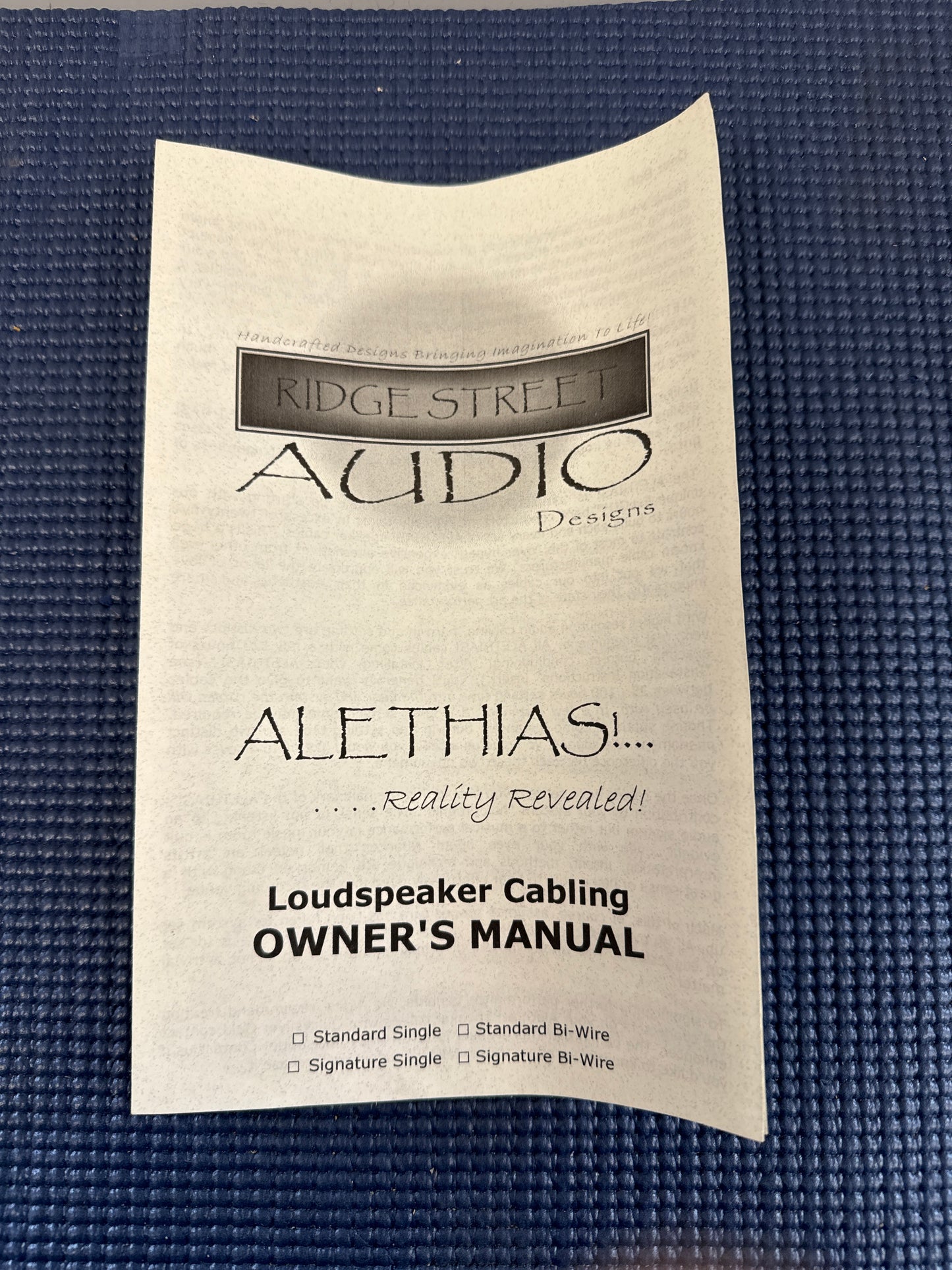 Ridge Street Audio Alethias Reference Speaker Cables 6 FT