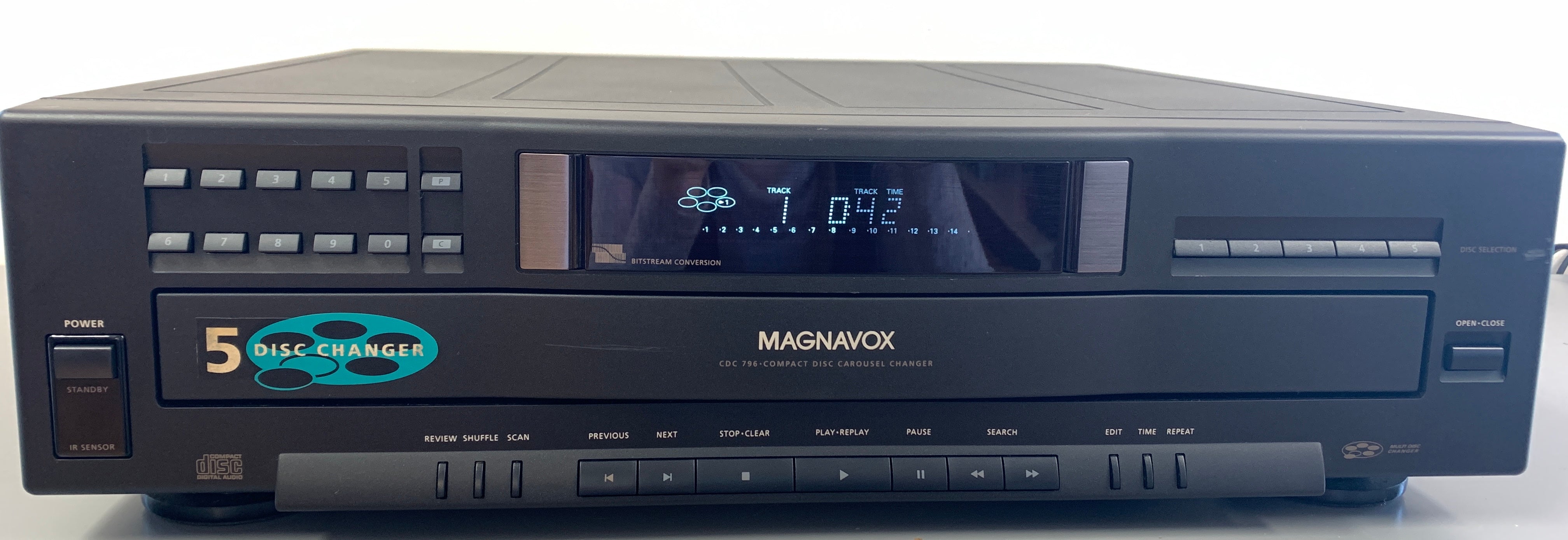 Vintage 1997 Magnavox CDC-725 5 Disc CD Player - 2024 WORKS - No Remote