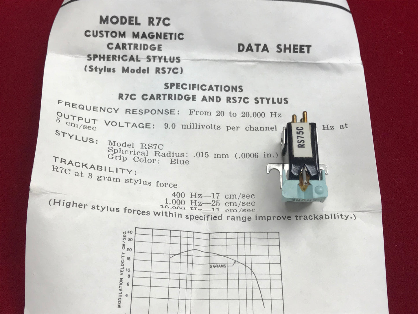 Shure Realistic R7C Cartridge & OEM RS7C Stylus