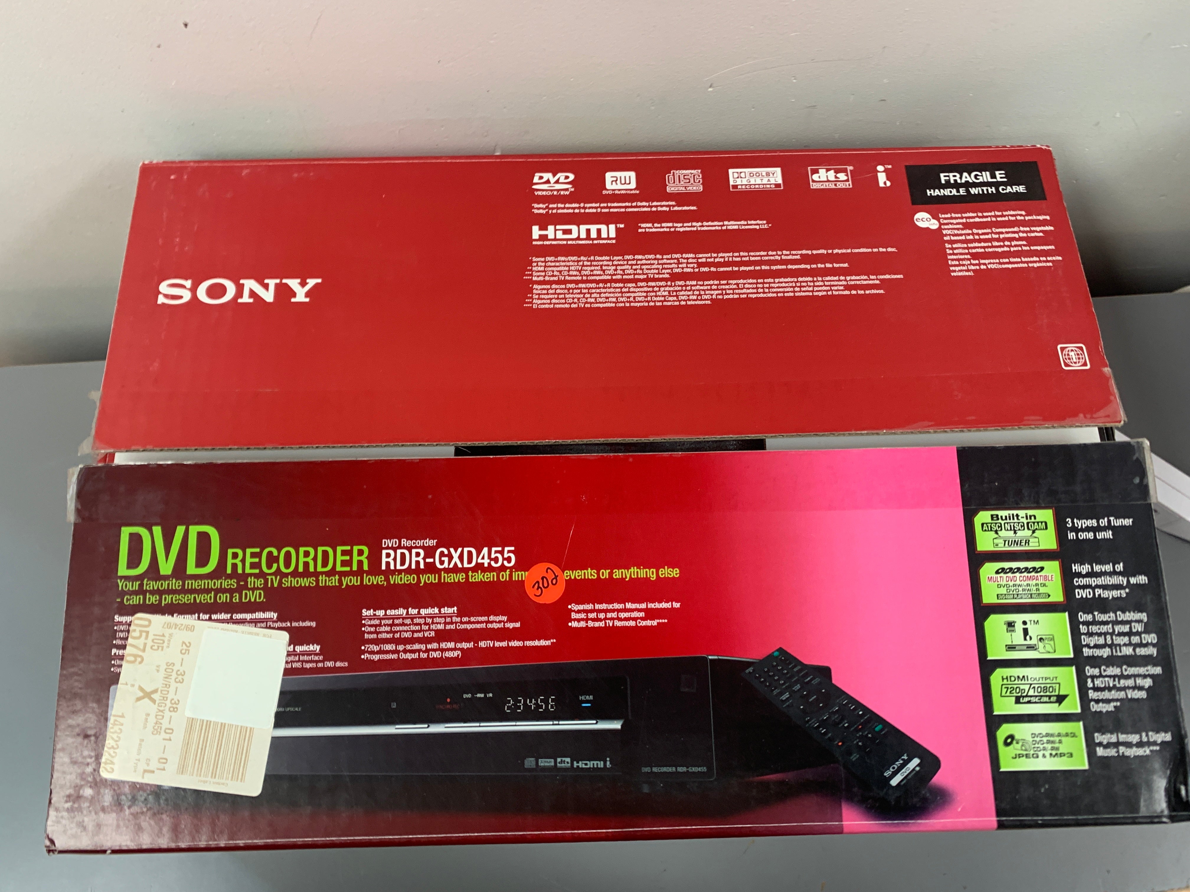 Sony RDR-GXD455 DVD hot Recorder