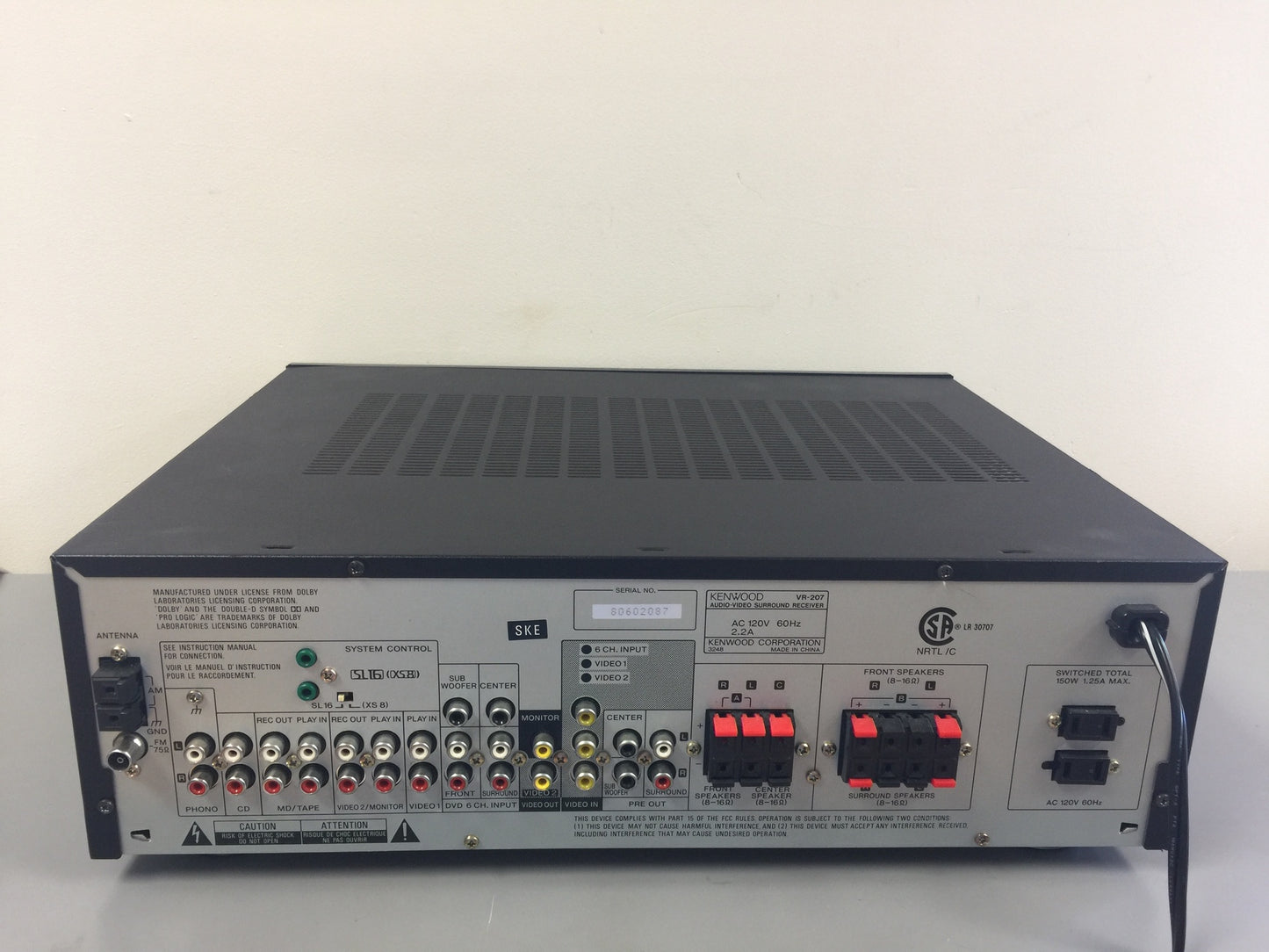 Kenwood VR-207 Stereo Receiver * 100W RMS * 1997 * Phono Input