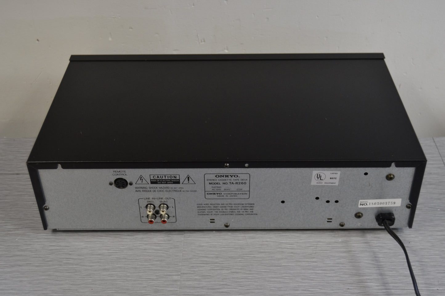 Onkyo TA-R260 Single Cassette Deck * New Belts