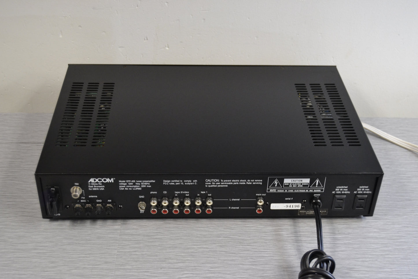 Adcom GTP-400 Preamplifier / Tuner * TUNER is not Working *