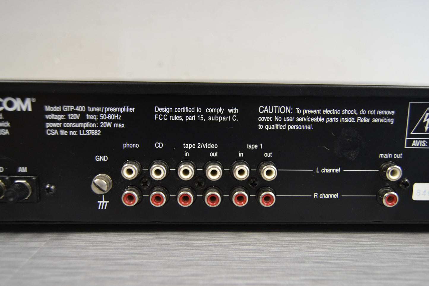 Adcom GTP-400 Preamplifier / Tuner * TUNER is not Working *