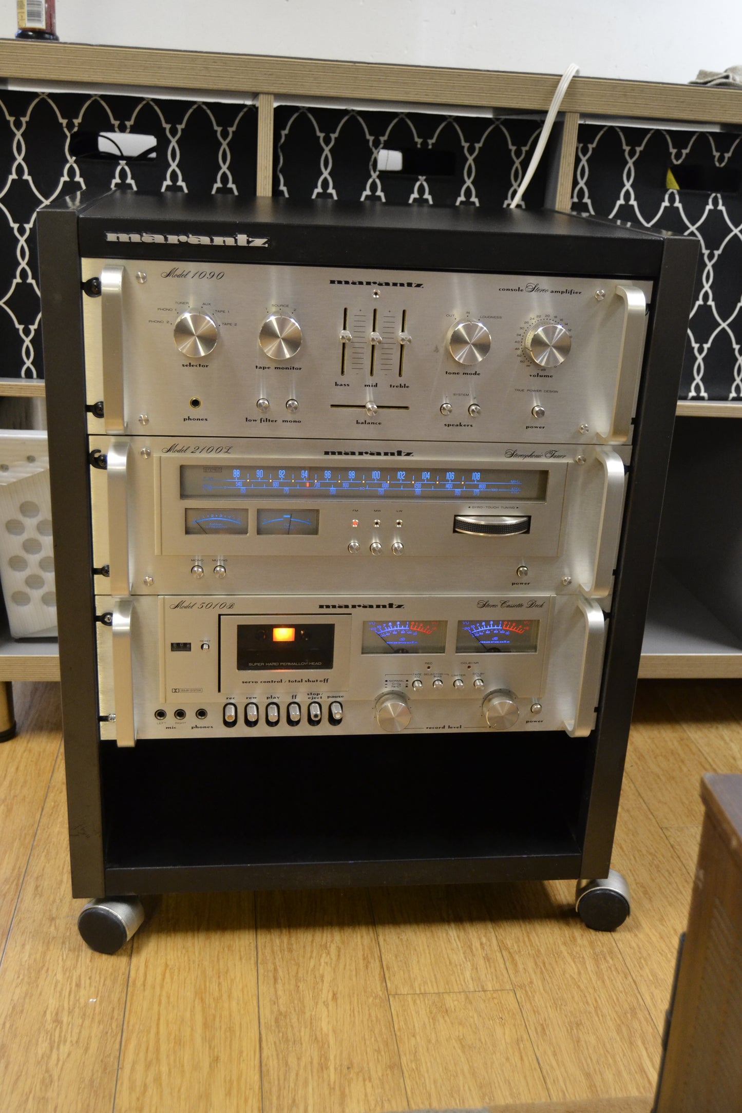 The Marantz Rack with 1090 Integrated Amplifier * 2100L Tuner * 5010B Cassette *