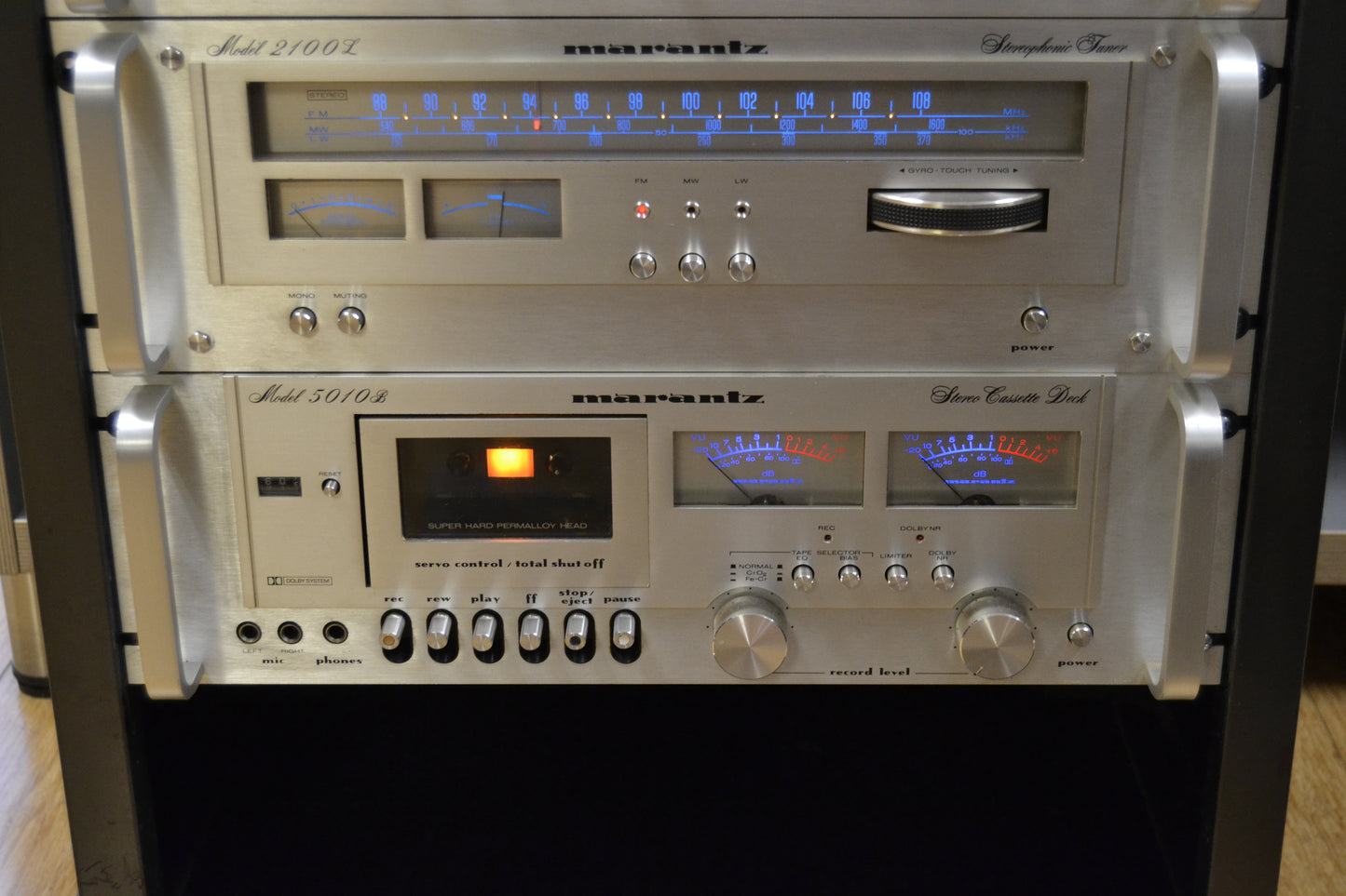 The Marantz Rack with 1090 Integrated Amplifier * 2100L Tuner * 5010B Cassette *