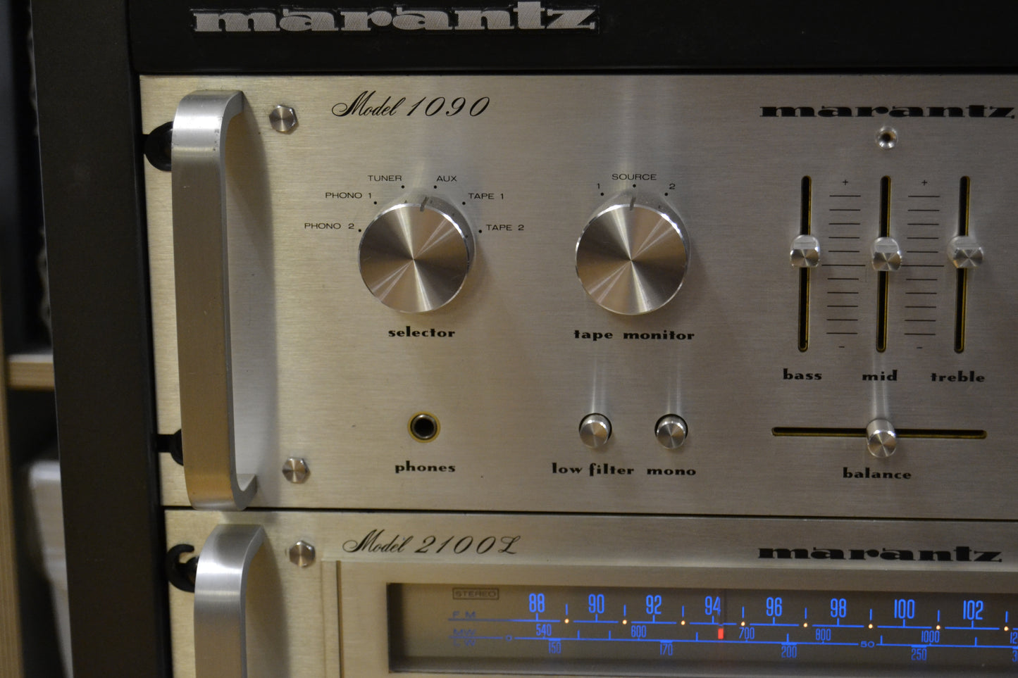 The Marantz Rack with 1090 Integrated Amplifier * 2100L Tuner * 5010B Cassette *