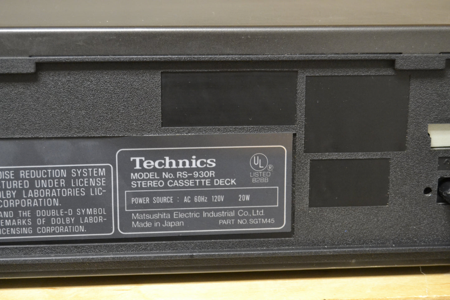 Technics RS-930R Single Cassette Deck