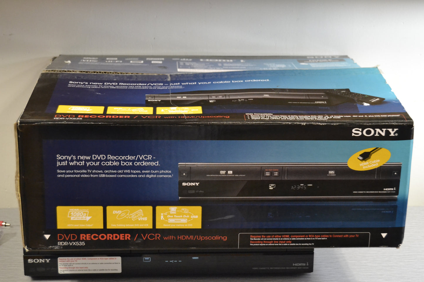 Sony RDR-VX535 VHS/DVD Recorder * New Open Box * HDMI