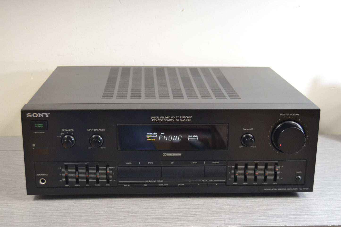 Sony TA-AV411 Stereo Integrated Amplifier * 135W RMS * 1991