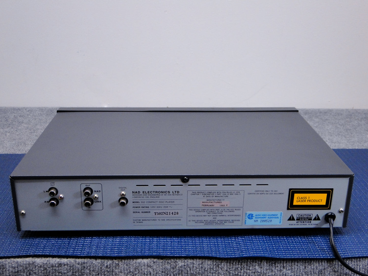 NAD 502 Single CD Player