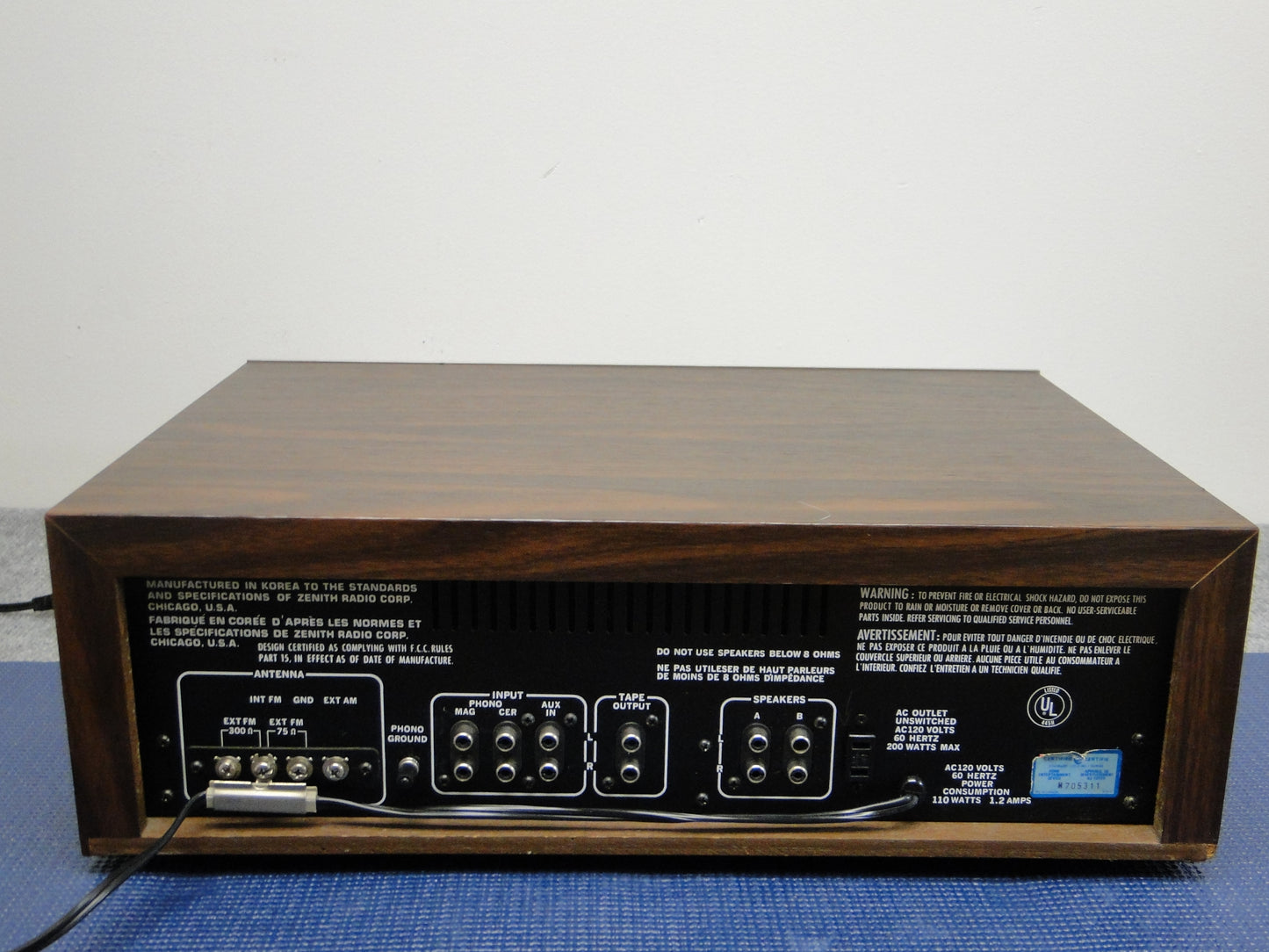 Zenith MC6020 Stereo Receiver with 8-Track Player