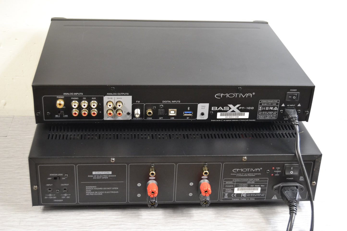 Emotiva Audio BASX PT-100 Stereo Preamp/dac/tuner & UPA-200 Power Amplifier * Remote