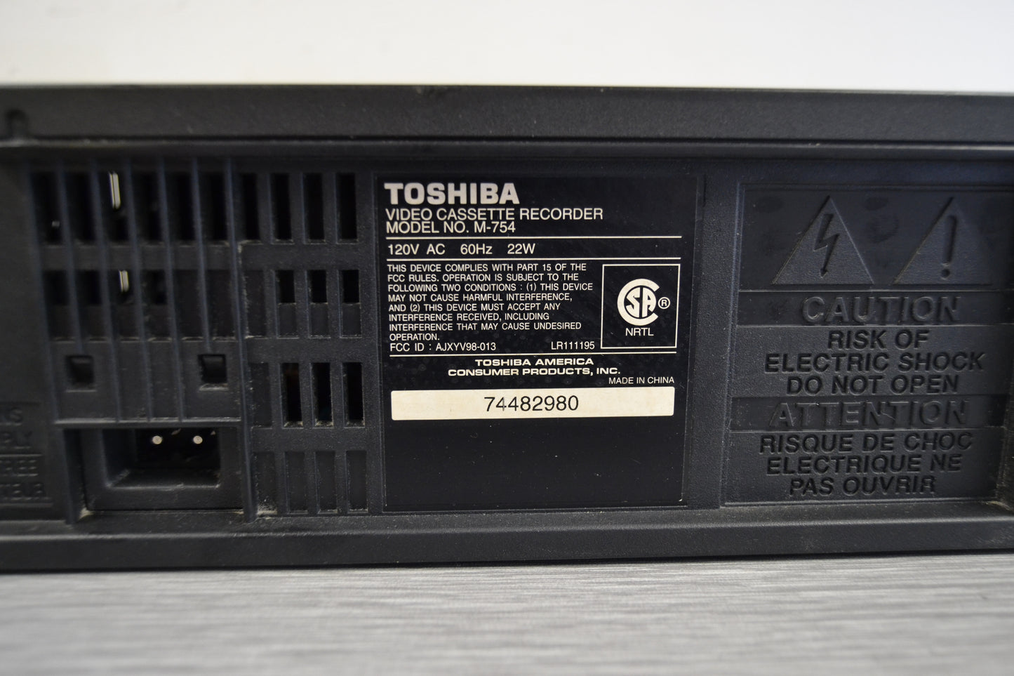 Toshiba M754 VHS Video Cassette Recorder