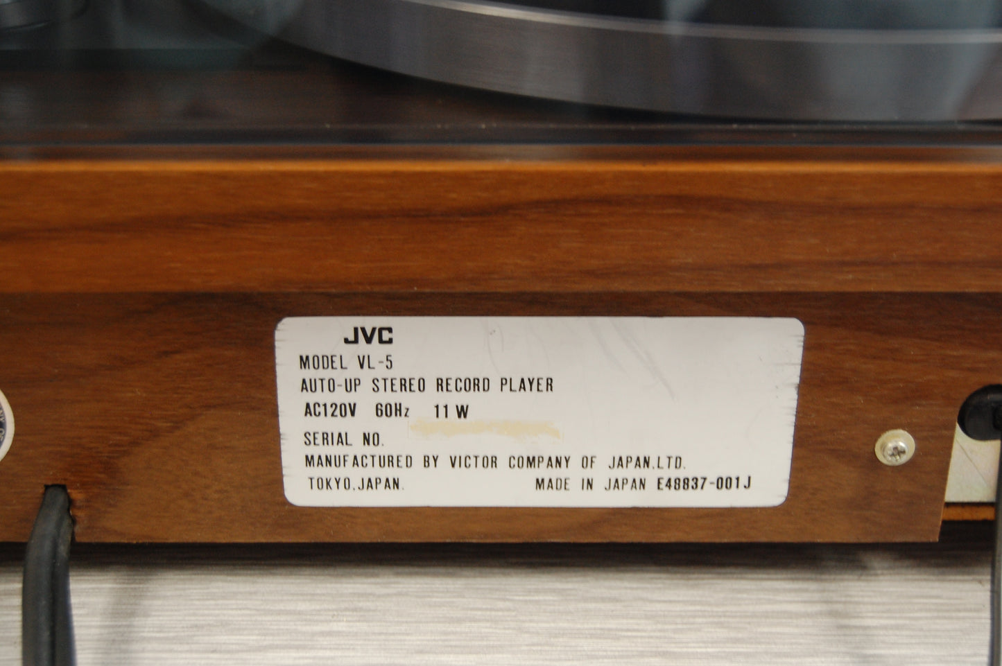 JVC VL-5 Turntable  * 1973 * New Audio Technica AT3600 Cartridge * Manual