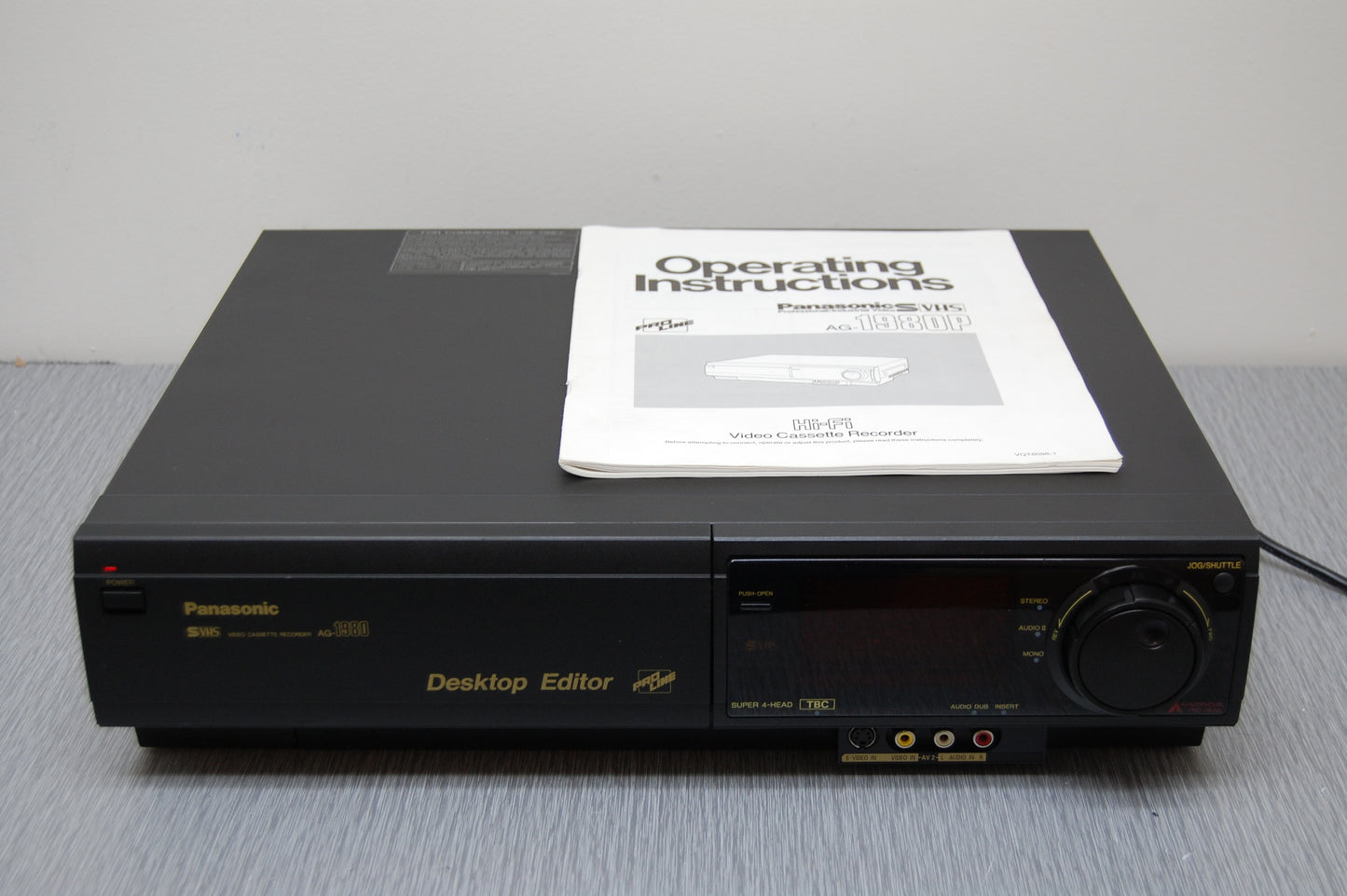 Panasonic AG1980 Super VHS Recorder * Fully Working with Dim Display * Owner's Manual