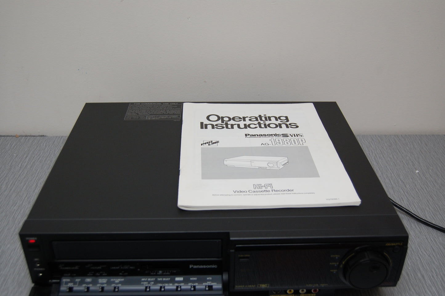 Panasonic AG1980 Super VHS Recorder * Fully Working with Dim Display * Owner's Manual