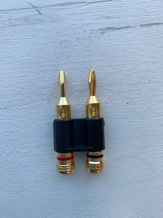 Gold Dual Banana Plug Black