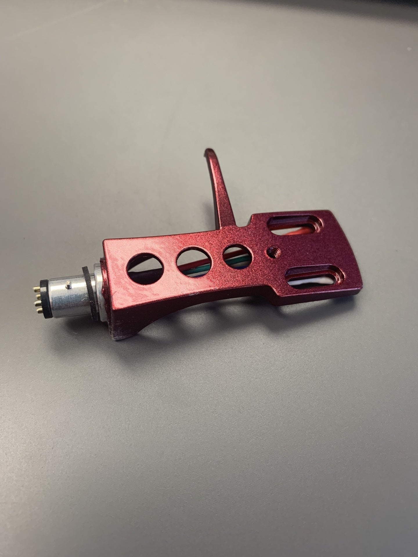 Red Turntable Headshell for 1/2" mounted magnetic cartridges