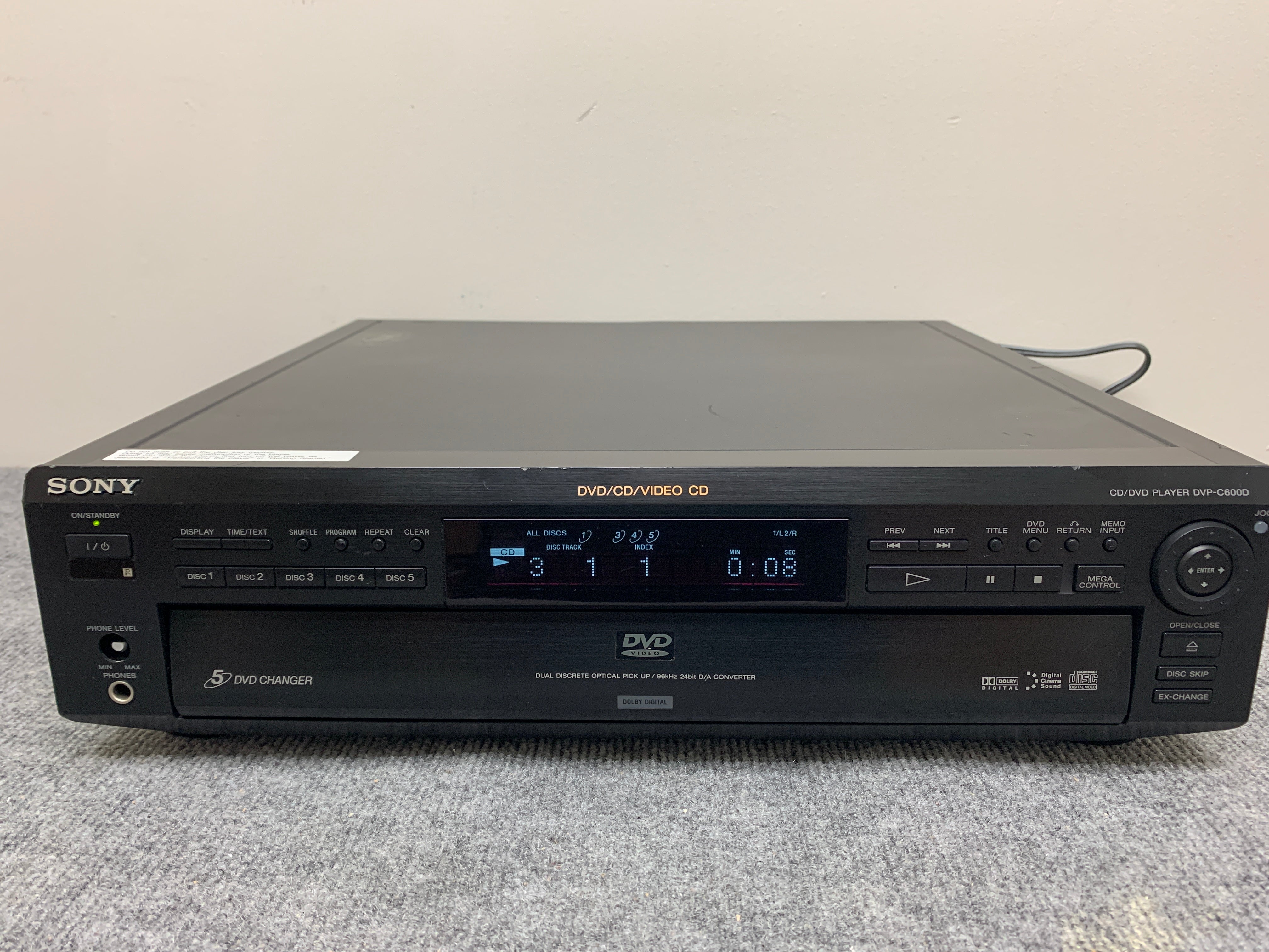 Sony DVP-C600D 5 DVD CD Disc Changer Player shops - Tested