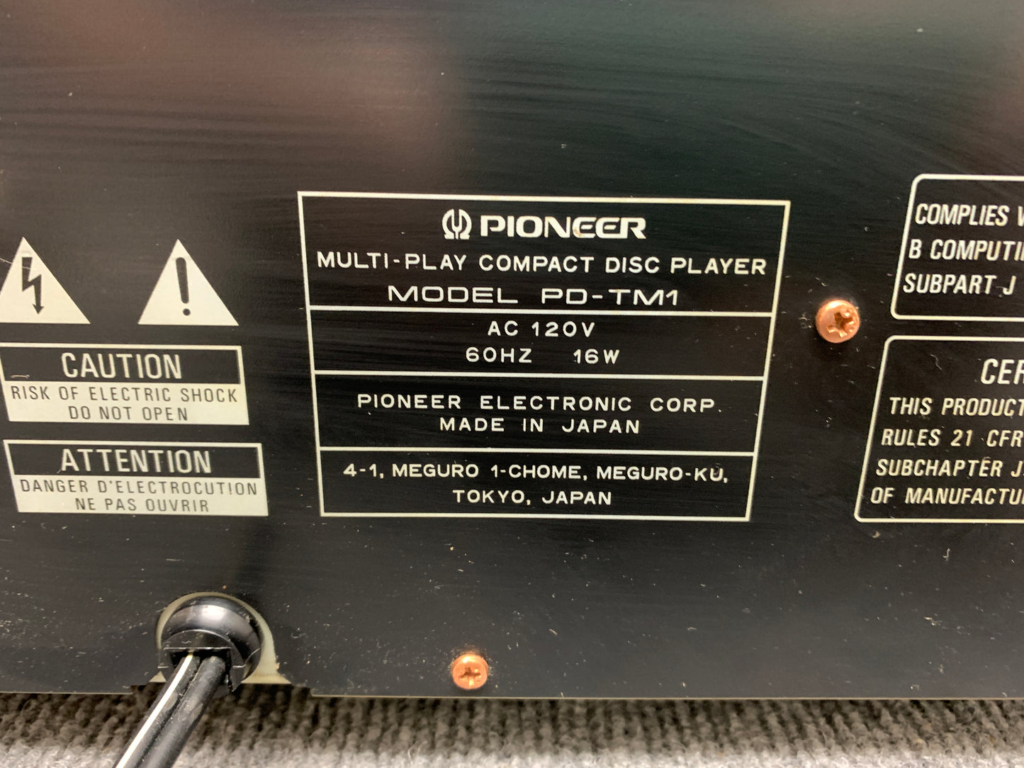 Pioneer PD-TM1 CD Changer - 18 Discs