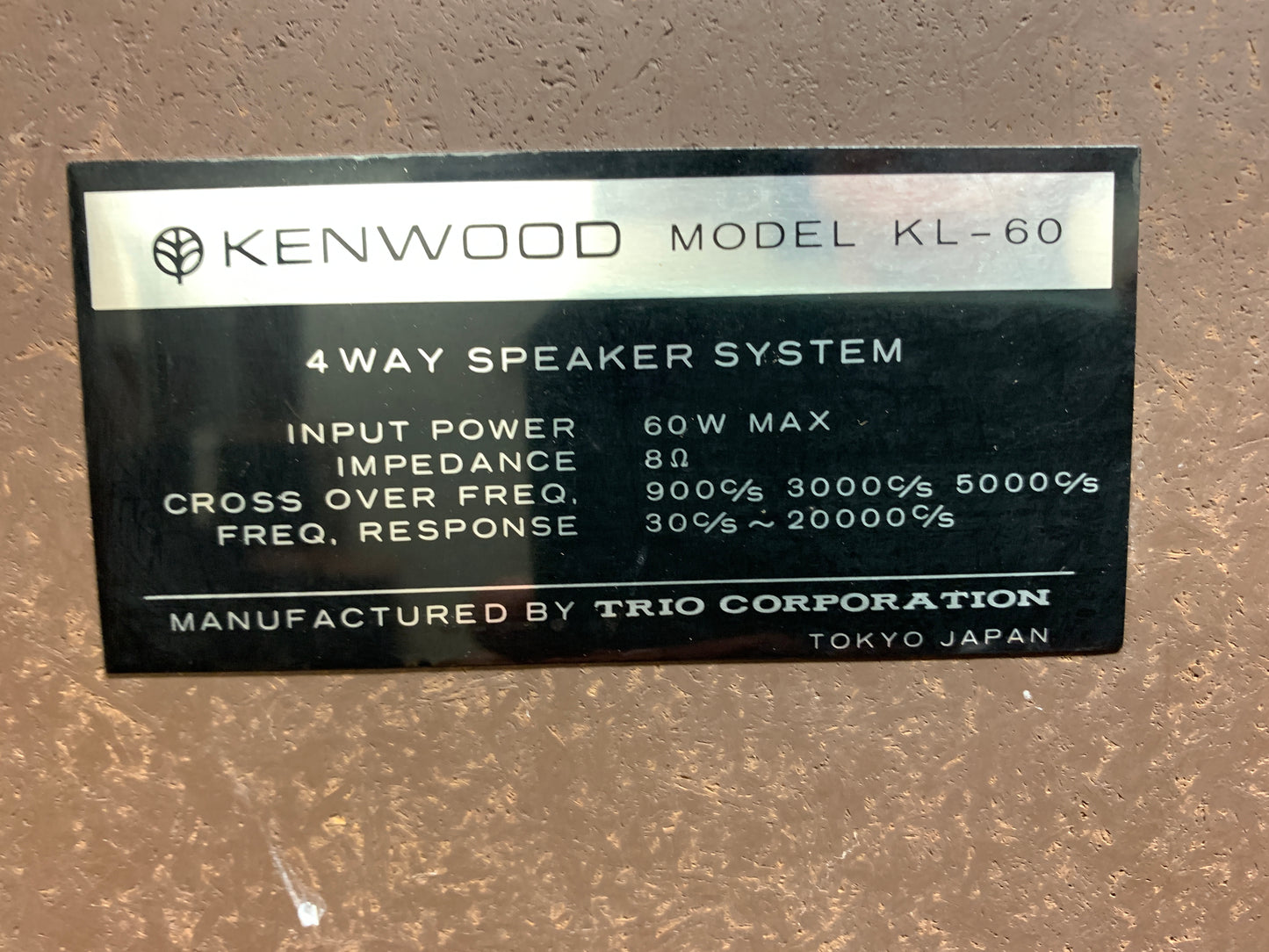 Kenwood KL-60 - 4 Way Speaker System - All Alnico Components