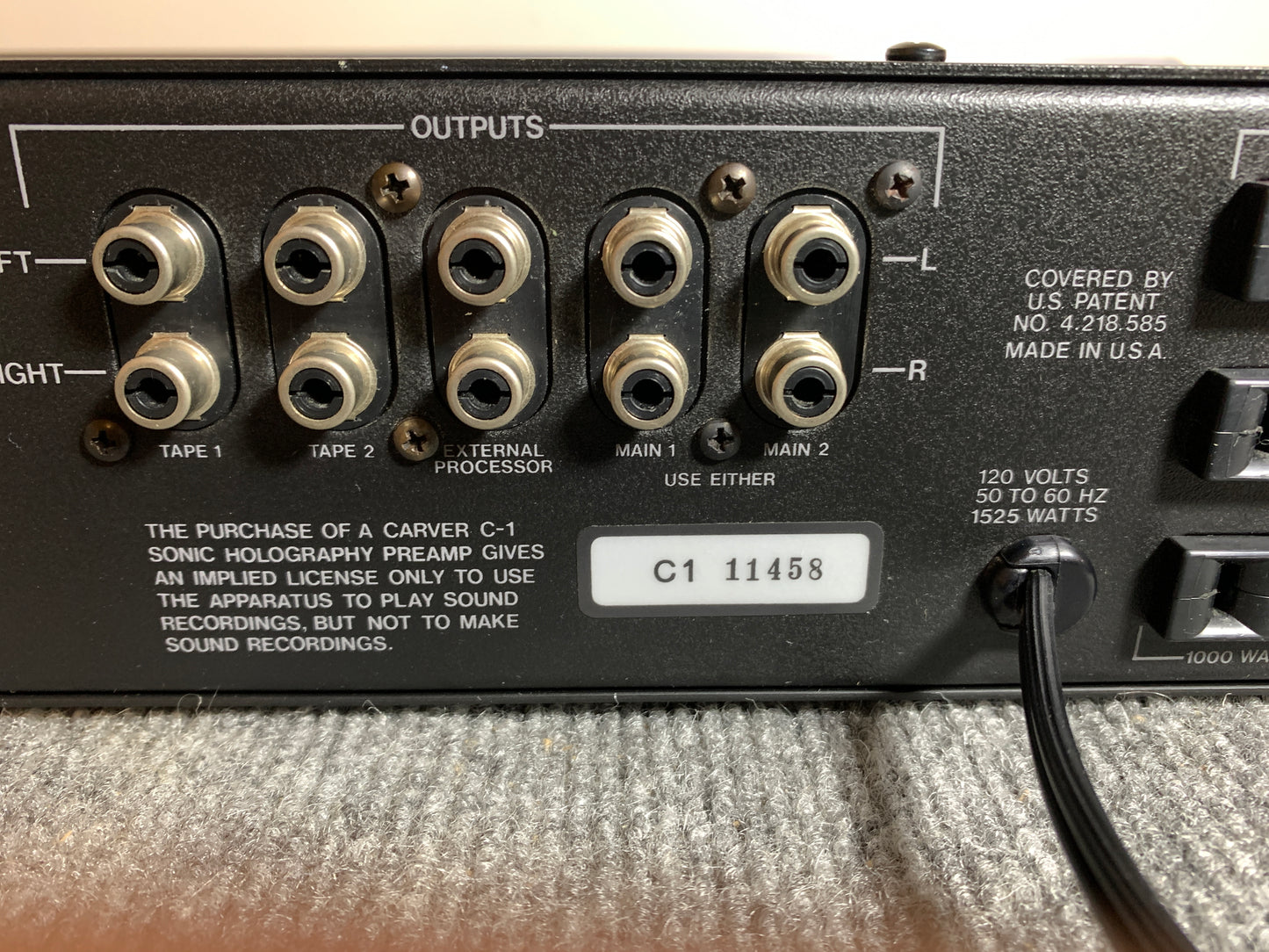 Carver C1 Stereo Preamplifier