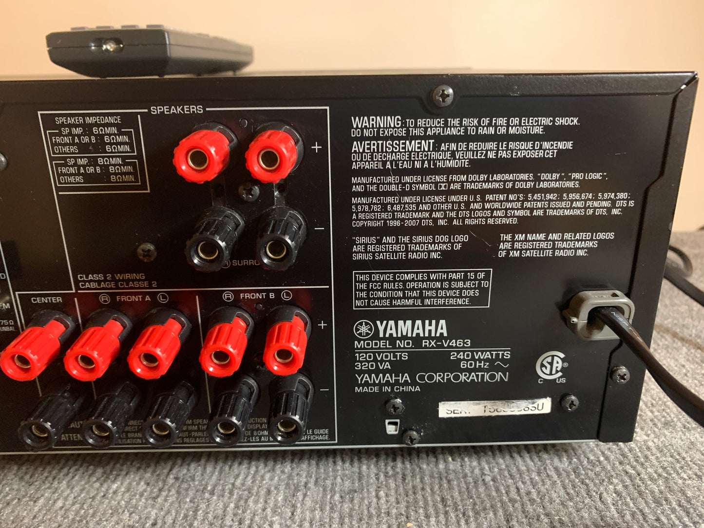 Yamaha RX-V463 Stereo receiver * Remote Control