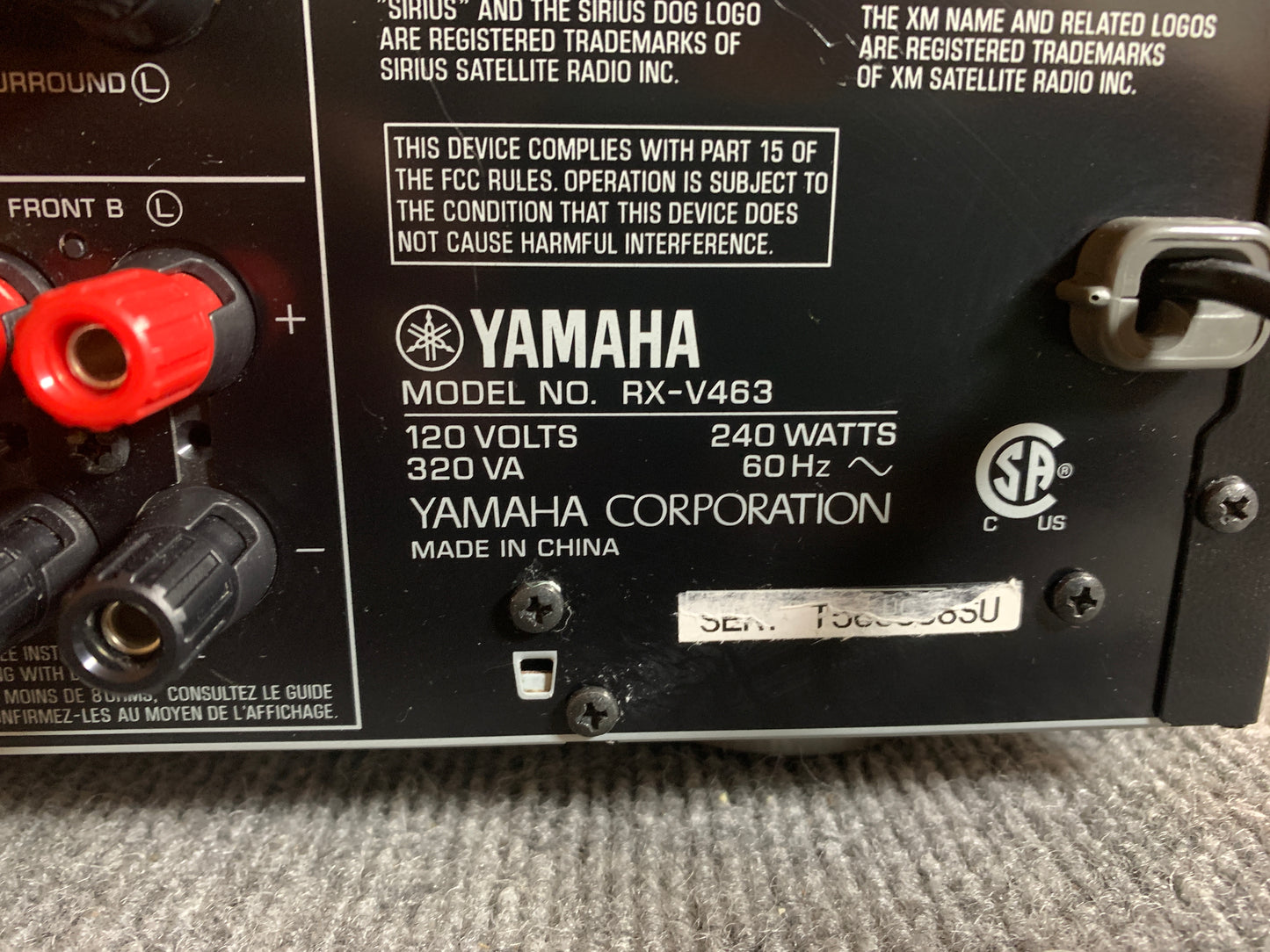 Yamaha RX-V463 Stereo receiver * Remote Control