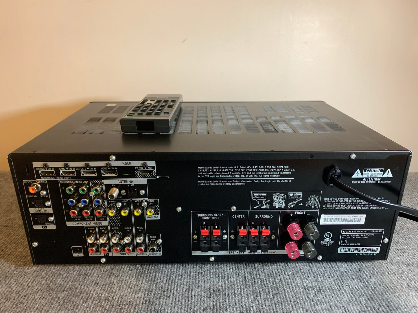 Sony STR-DH520 Stereo Receiver * Remote Control