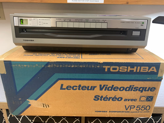 Toshiba VP-550 * CED RCA Video Disc Player * New Open Box * Serviced with New Belts * Box * Remote * Manual